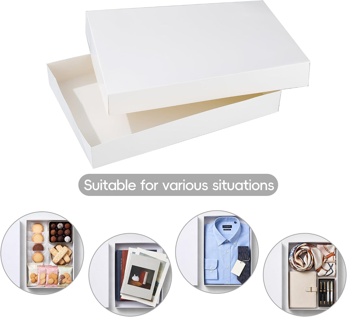 12 Pack Gift Boxes with Lids,14x9.5x2IN Shirt Boxes
