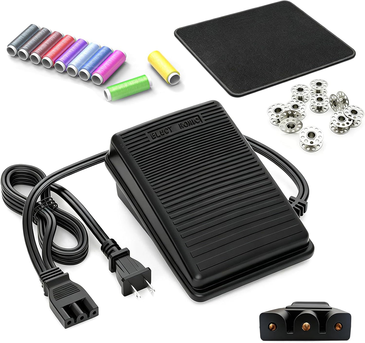 Sewing Machine Pedal and Power Cord for Singer, with Foot Pedal Mat Non Slip, Compatible with Singer #359102-001 2263 4423 e99670 8280 44s 4452 2277 4411 3116 3337 1304 M3220 3342 4432 1120 1507 50t8