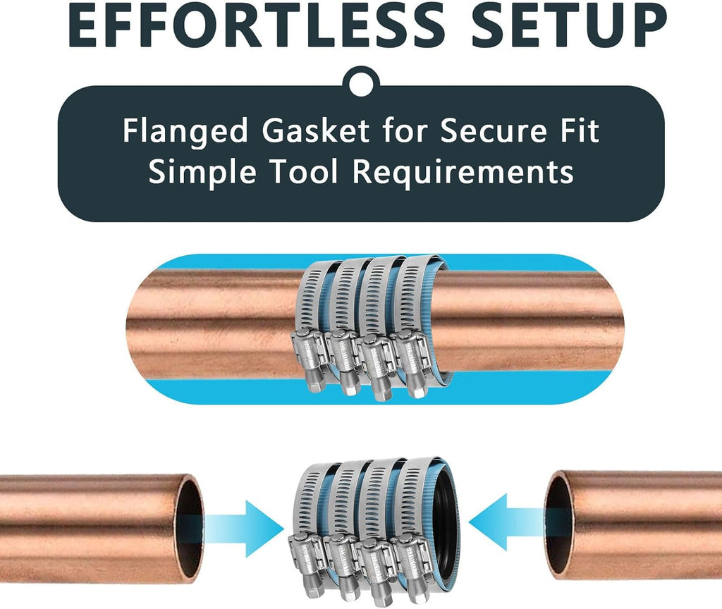 1Pack Seelink 3" No-Hub Coupling with Stainless Steel Clamps(CLAMP060-1)