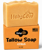 Grass Fed Beef Tallow Soap Bar, Natural Body Soap, Face Soap Citrus