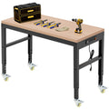 48" Adjustable Workbench, Heavy Duty Wood Workstation