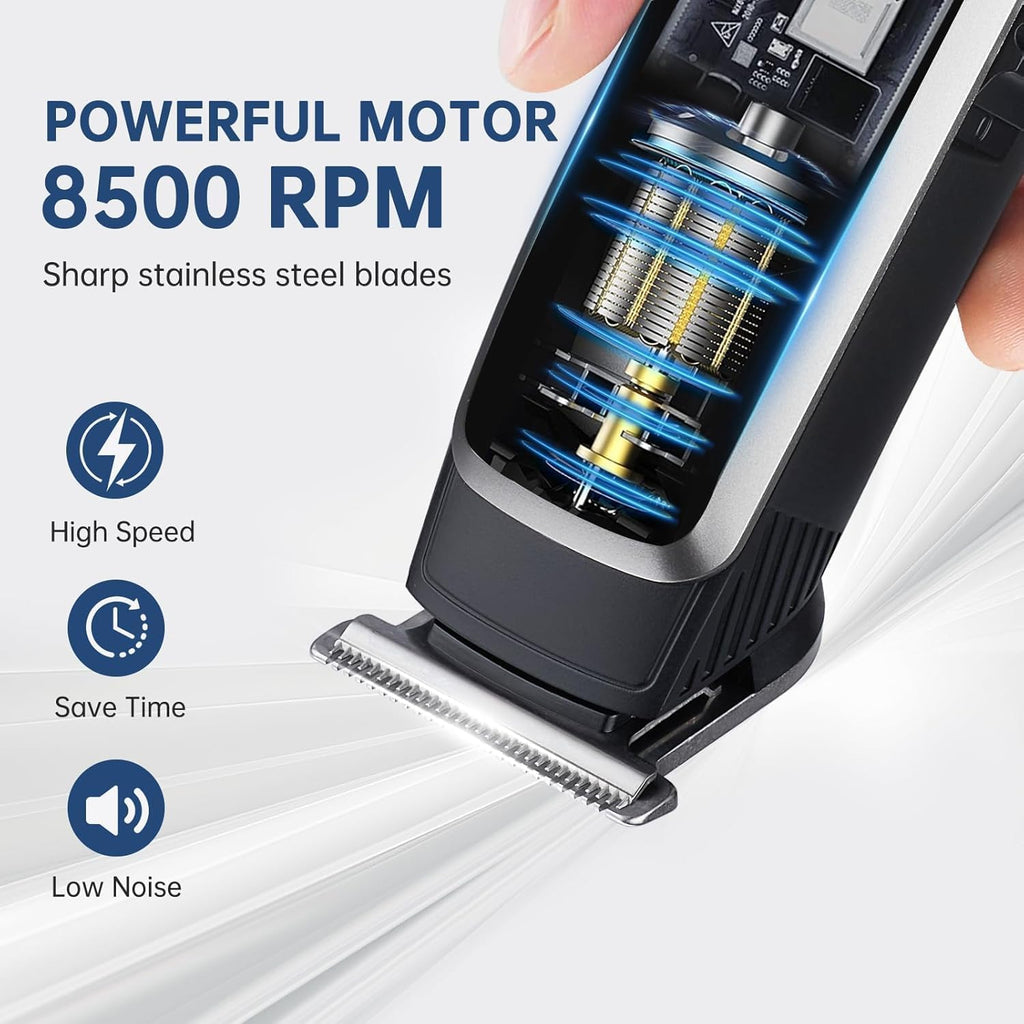 Beard Trimmer for Men, 3-in-1 Grooming Kit, with Stainless Steel Heads, Nose/Body Trimmer & Storage Base - 120Min