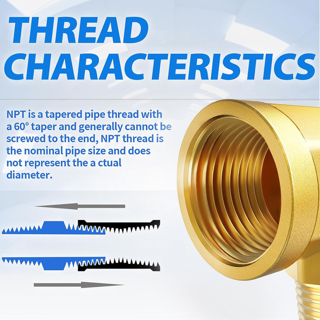 ChillWaves Brass Pipe Fitting, 90 Degree Barstock Street Elbow 1/4" NPT Female x 1/4" NPT Male Thread Adapter(5-PACK)