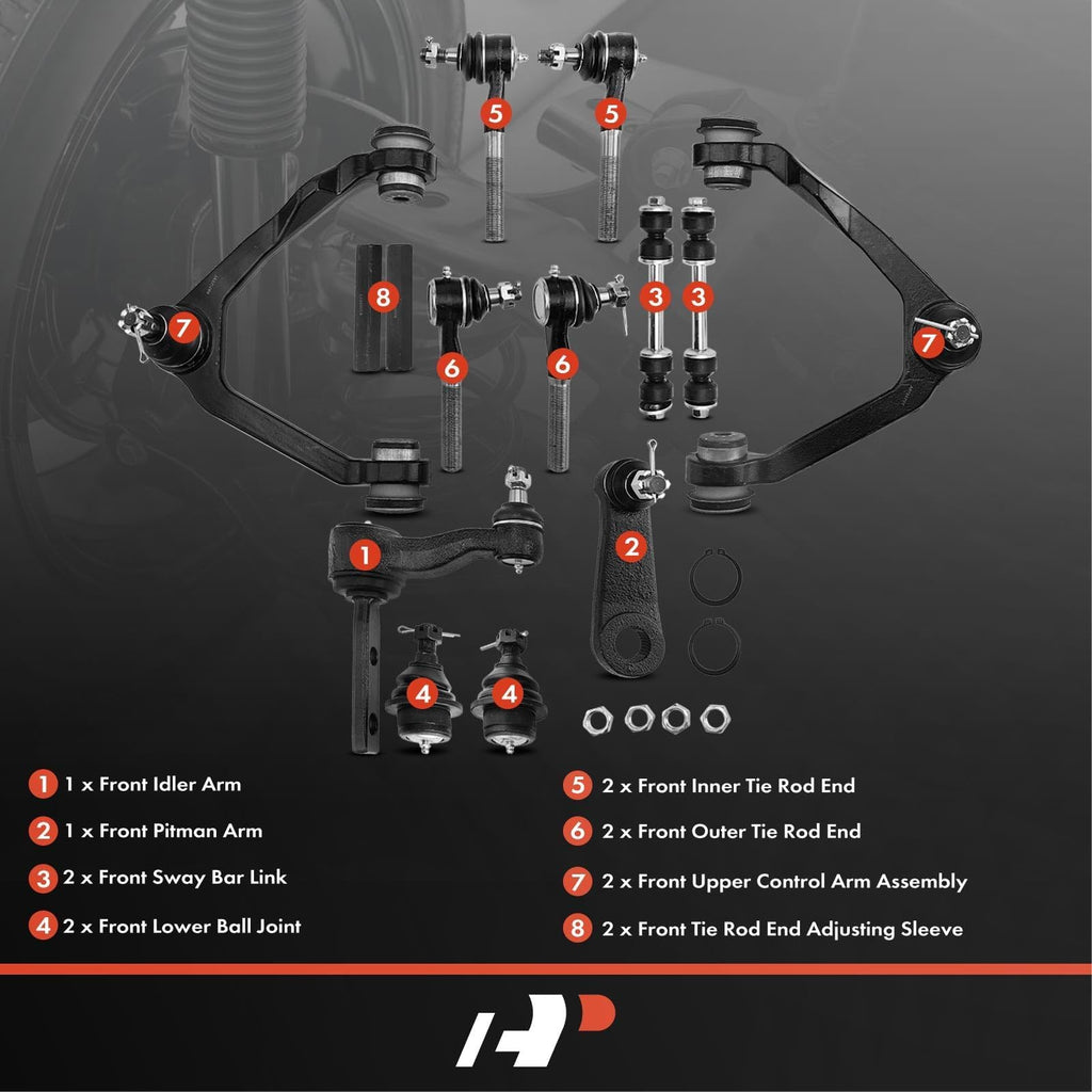 A-Premium 14Pcs Suspension Kit, Upper Control Arm, Sway Bar Link