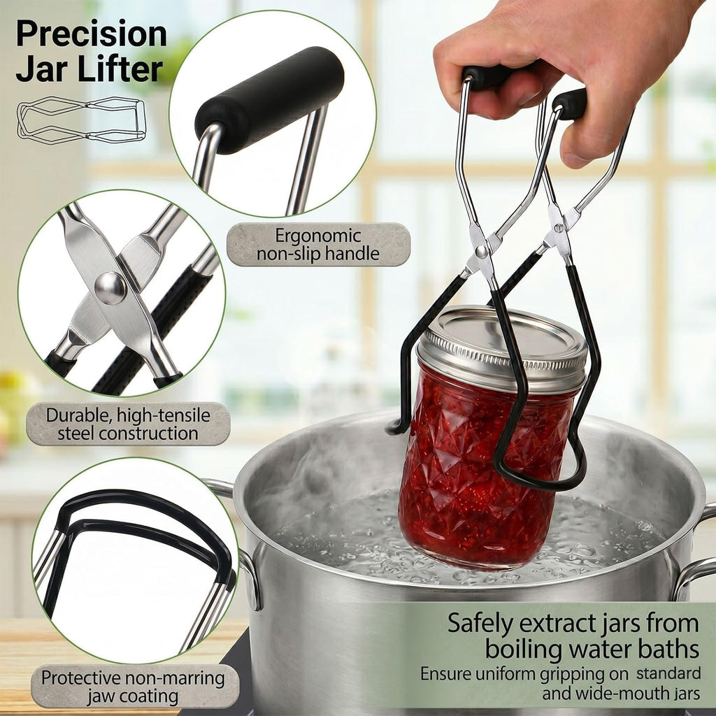 Canning Supplies Starter Kit Canner Tools for Water Bath and Pressure Canning Utensil Set includes Jar Lifter, Tongs