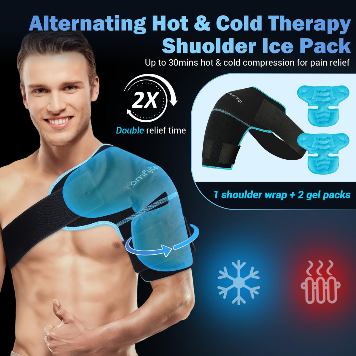 Shoulder Ice Pack Wrap, Shoulder Brace for Shoulders Pain Relief