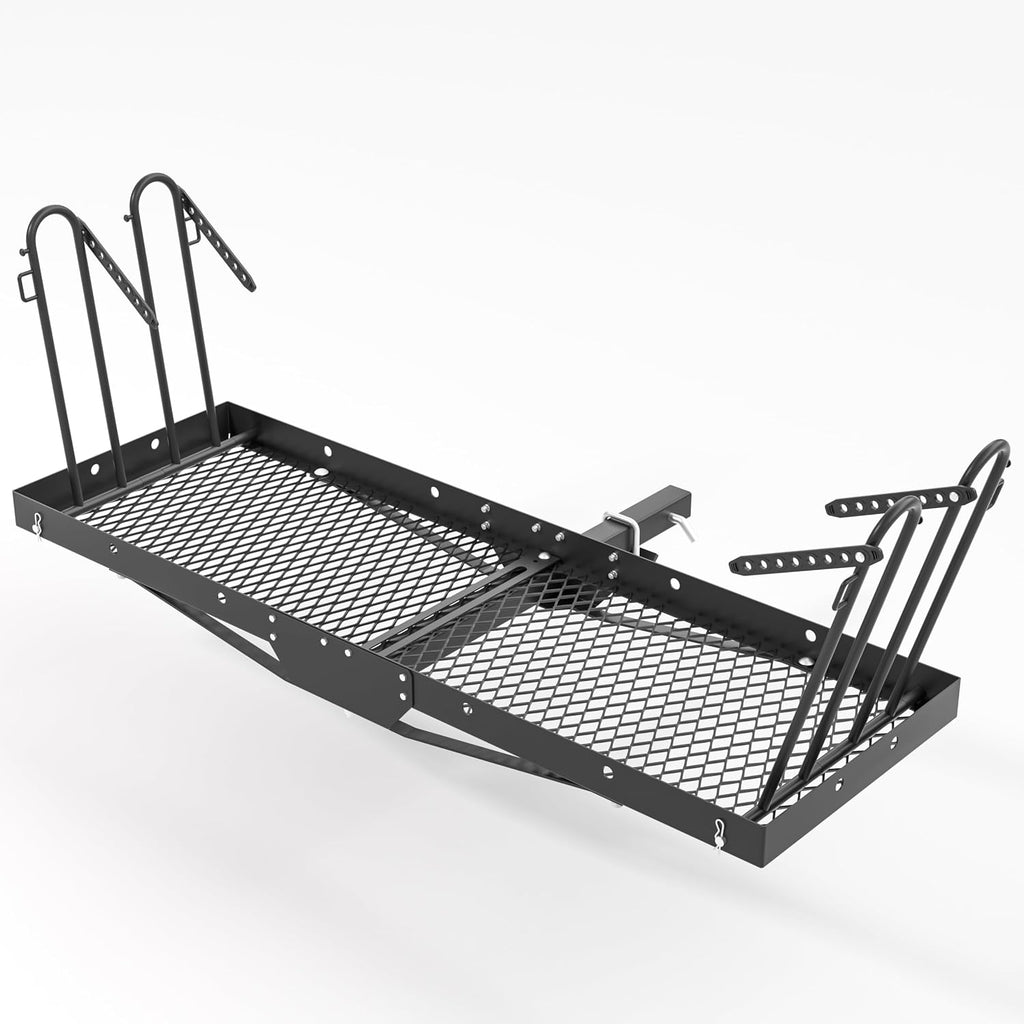 50641 60 inch x 20 inch 500 lb. Capacity 2 in 1 Hitch Mount Cargo Carrier Rack and 2 Bike Rack for 2 inch Receiver