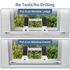 No Drill AC Window Bracket, Air Conditioner Support Bracket for Single/Double Hung Windows, Heavy Duty Epoxy-Coated