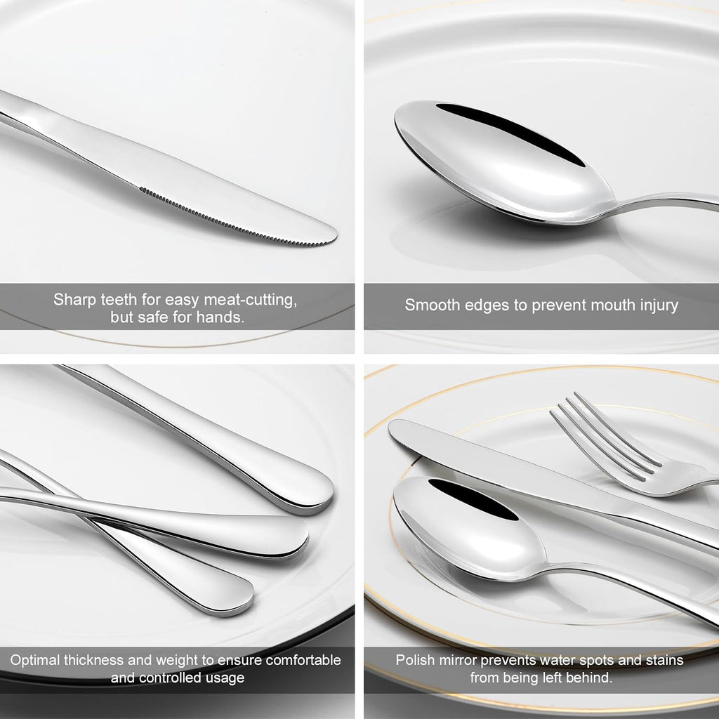 Silverware Set for 12, Stainless Steel 60 Piece Flatware Set