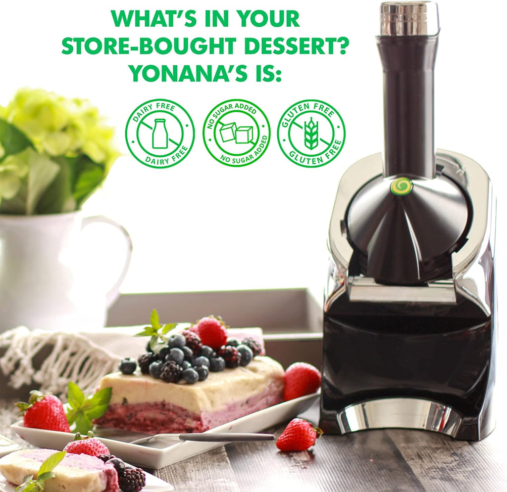 988RD Deluxe Vegan, Dairy-Free Frozen Fruit Soft Serve Maker, Includes 75 Recipes, 200 W, Red