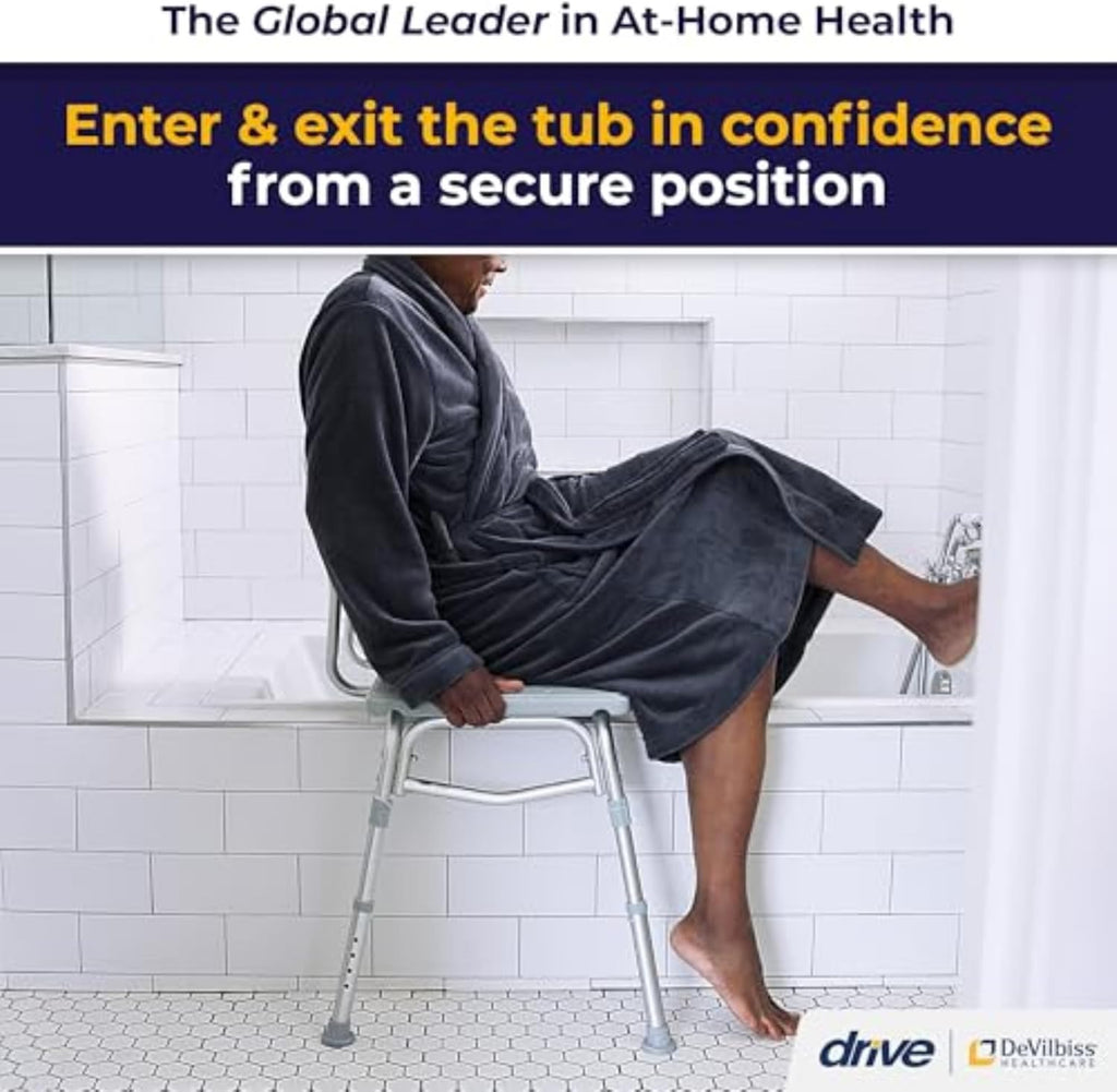 Tub Transfer Bench for Bathtub - Safer, Independent Bathing Aid - Height Adjustable Bench - Sturdy Aluminum