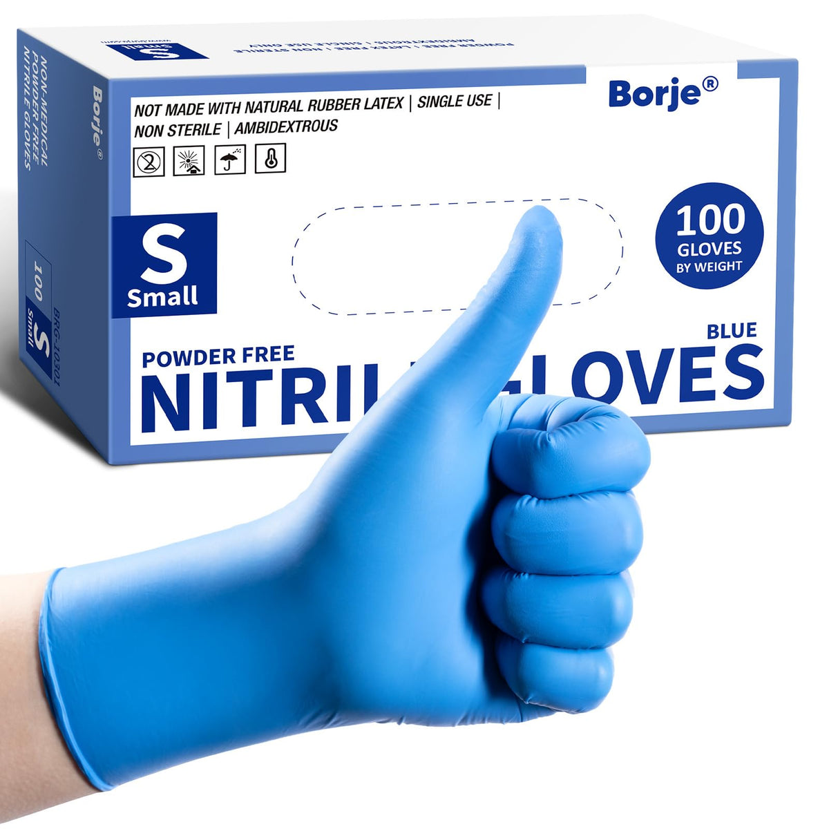 Nitrile Exam Gloves Small, 100 Count Disposable Gloves, Blue