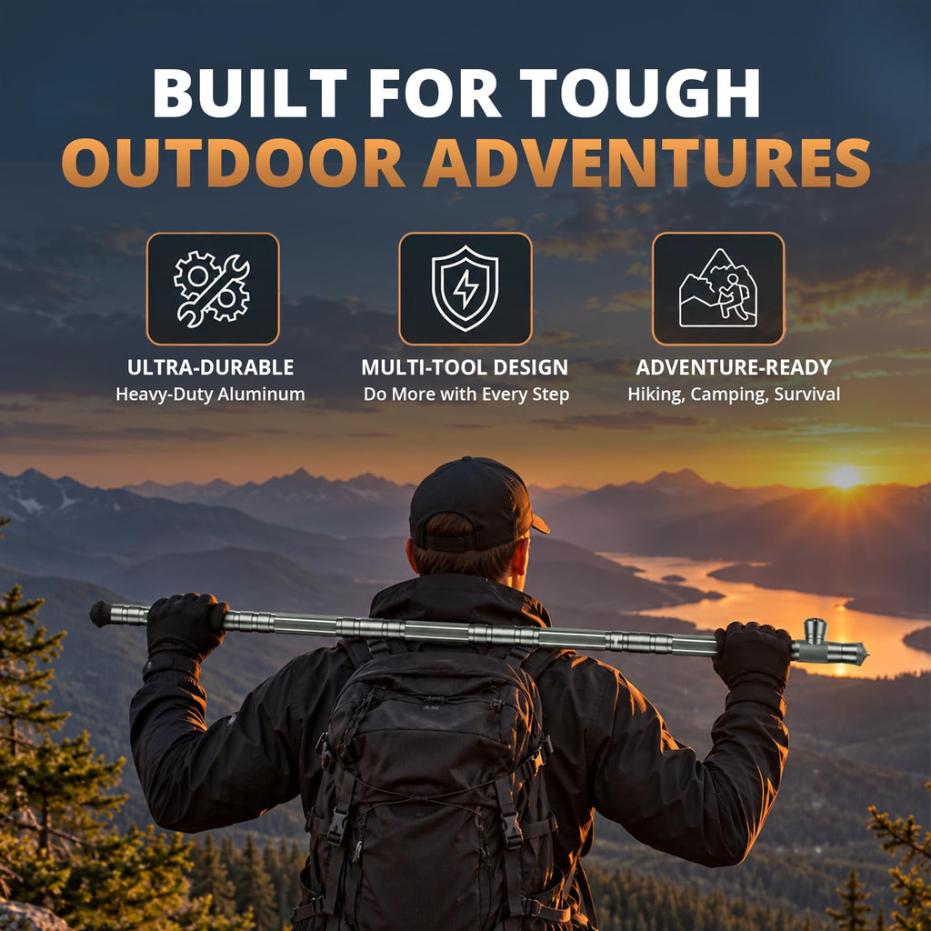 G2 Tactical Walking Stick with Survival Tools & Versatile Handle