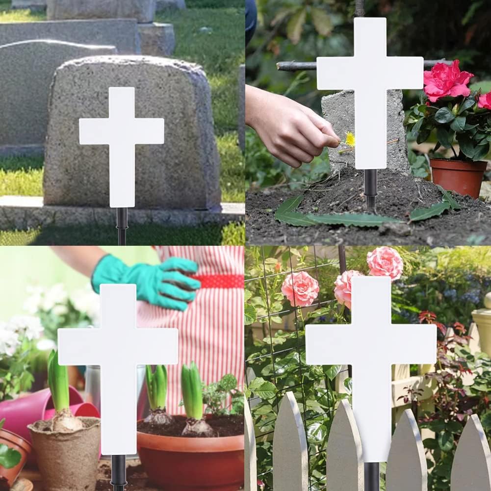 Solar Cross for Cemetery Grave, Lighted Memorial Garden Stake
