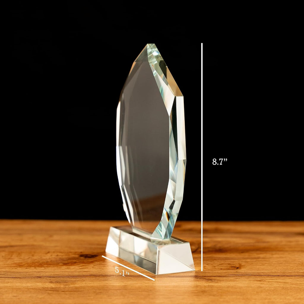 Employee Appreciation Gifts - Personalized Employee Recognition Crystal Awards - 8.7'' Engraved Glass Trophy, Thank