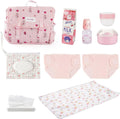 9 Pcs Reborn Baby Doll Accessories for 17-22 Inch Reborn Dolls, Diaper Bag Set with 2 Diapers, Changing Pad, Bottle