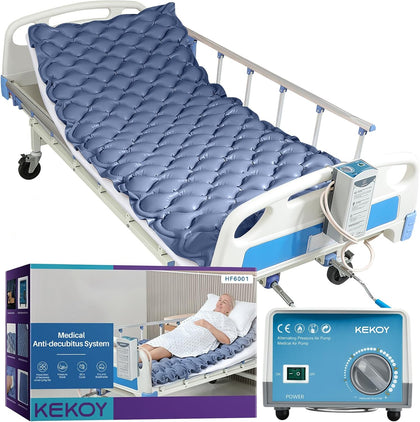 Alternating Air Pressure Mattress Pad for Bed Sore Prevention - Blue