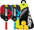 SLK Neo Pickleball Paddles Set of 2 | Graphite or Fiberglass | Pickle Ball Rackets 2 Pack in Graphite or Fiberglass