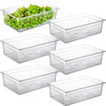 6-Pack Full Size 6" Deep NSF Polycarbonate Food Pans | Dishwasher & Freezer Safe Clear Container for Prep Tables