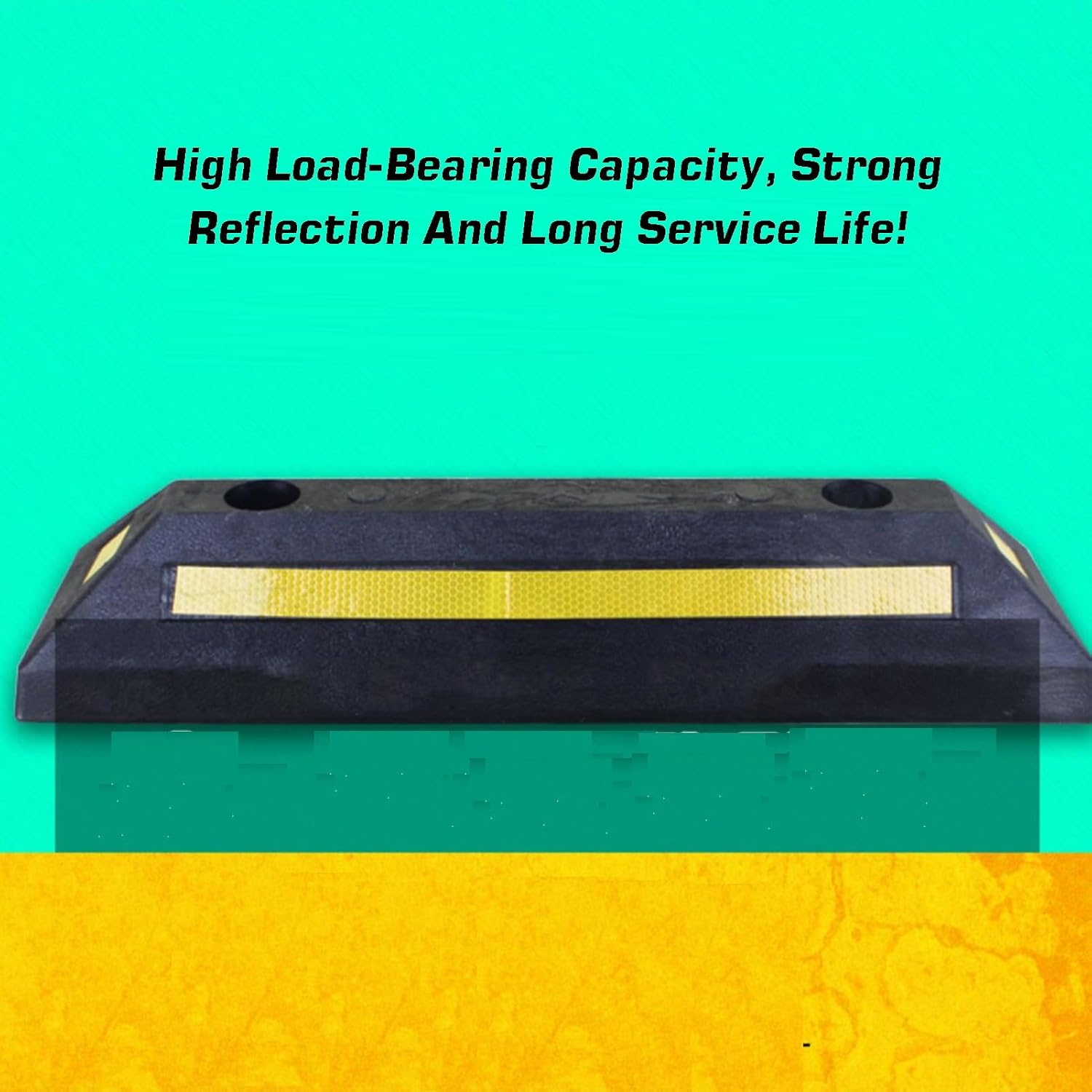 Friendly Parking Wheel Stops with Reflective Stripes,Ideal for Cars, Trucks, RVs, Trailers, and Garages, Best Curb