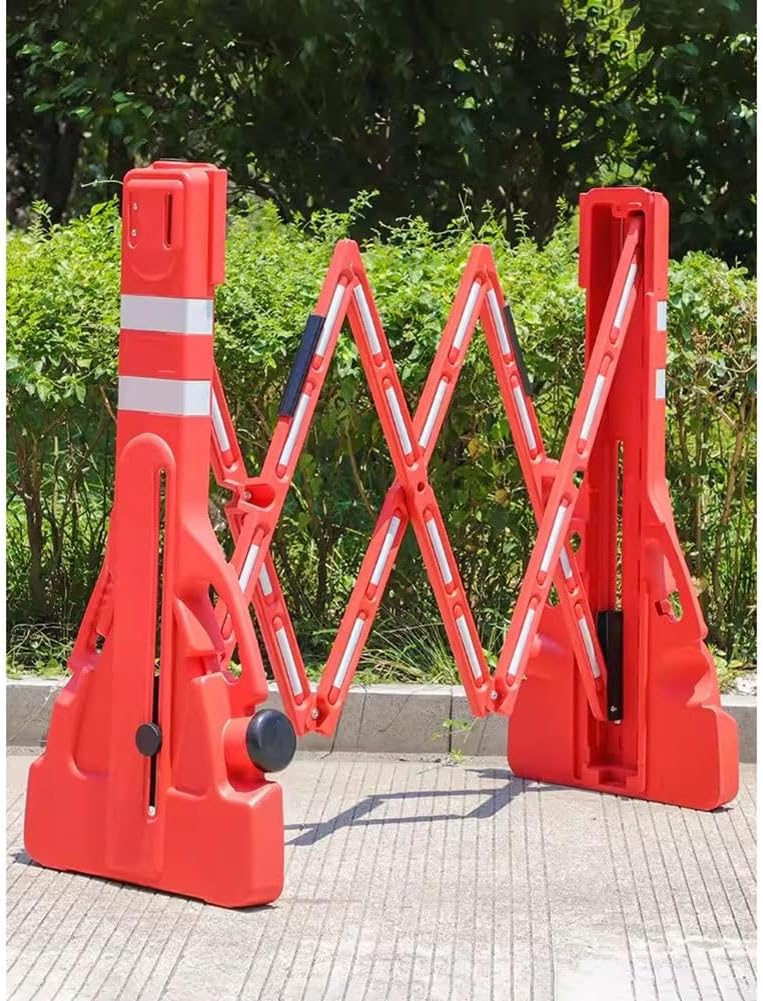 Expandable Plastic Barricade, Retractable Traffic Fence Flexible Crowd Control Barriers Guard Easily Assembled Safety