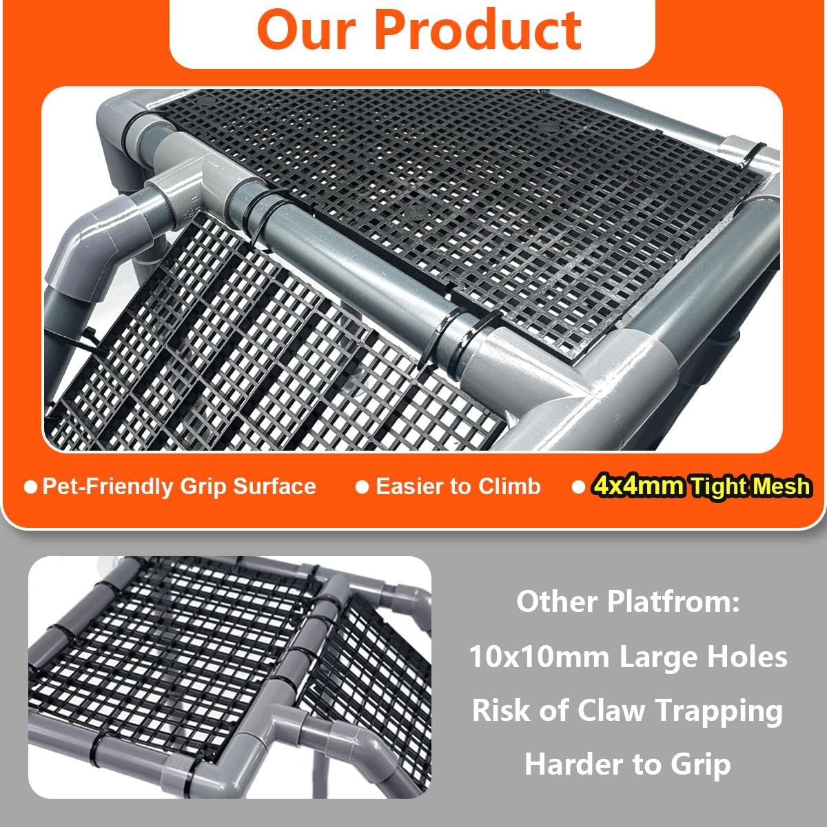 Large Basking Platform for Aquatic Turtles, 10.8" Width Resting Area, Adjustable Height Turtle Basking Platform with