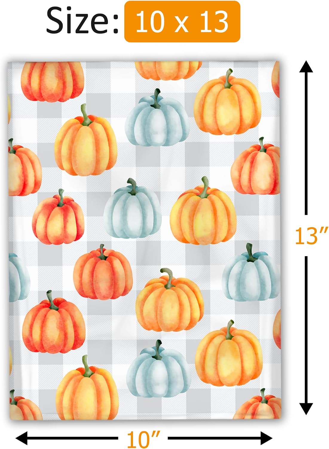 10x13 (100) Fall Pumpkin Designer Poly Mailers Waterproof Self Sealing Tear Resistant Polymailers Shipping Envelopes