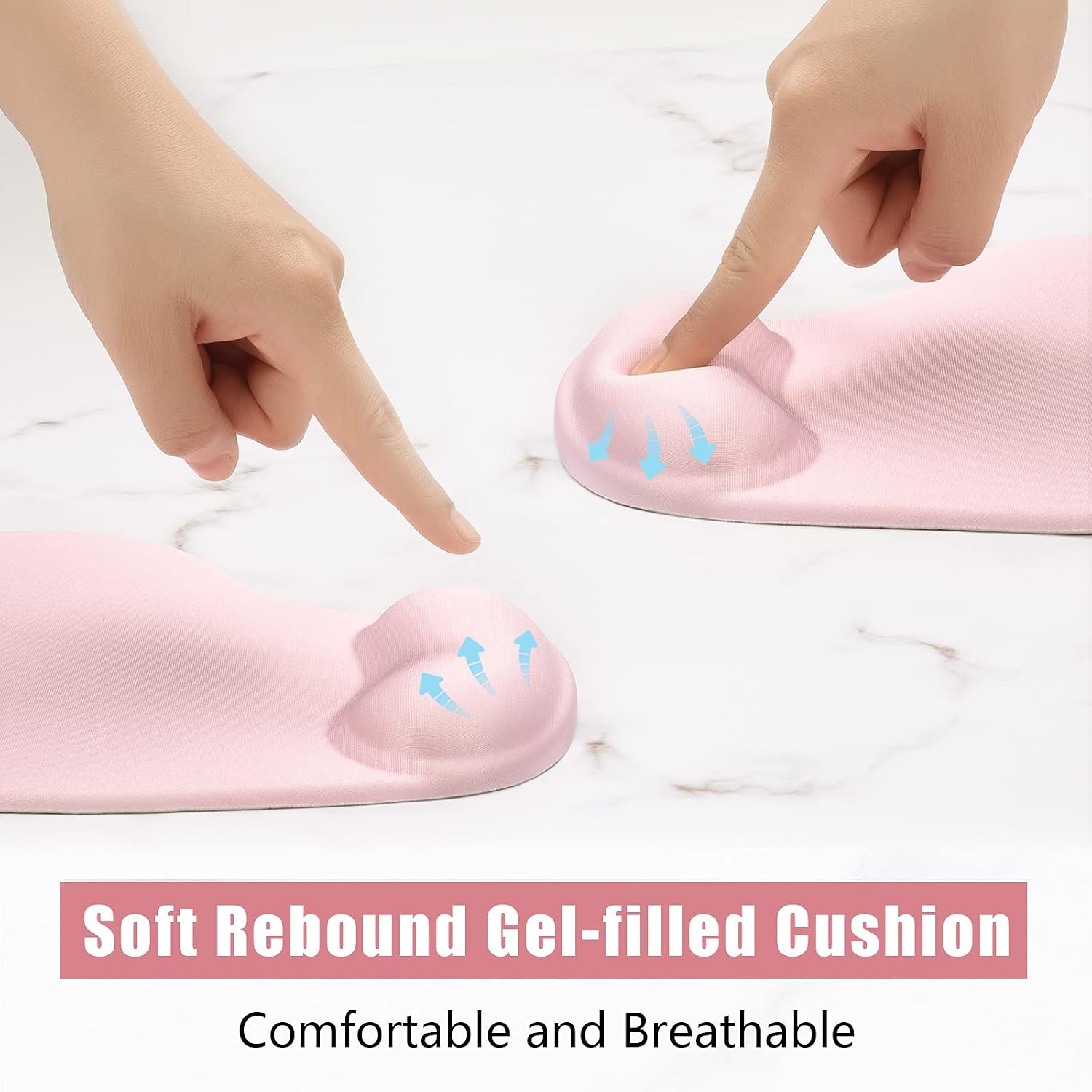 Ergonomic Mouse Pad with Wrist Rest Support, Gel Mouse Pads with Non-Slip PU Base, Pain Relief Memory Foam Computer