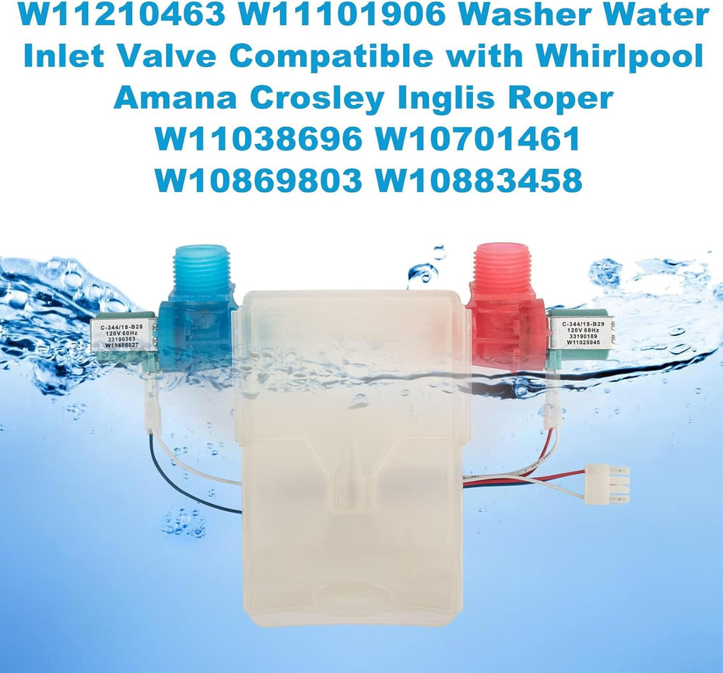 W11101906 Washer Water Inlet Valve Water Inlet Valve Accurately Replaces