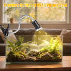 Turtle Basking Light (Cycle Timer), Tortoise Lamp UVA UVB Heat Bulbs -2 Pack 50W, 360°Rotatable Turtle UVA/UVB