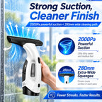 Window Vacuum Squeegee Cordless, 2000Pa Electric Window Cleaner