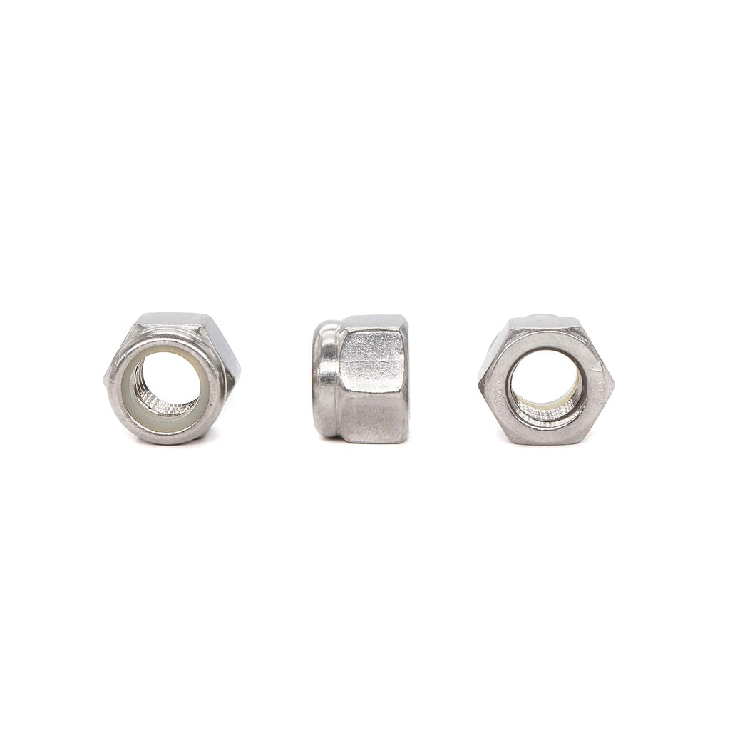 20PCS 5/16-18 Nylon Inserted Self Locking Nuts - Stainless Steel Silver Tone, 5/16" Nylock Nuts for Furniture, Tools, Handle