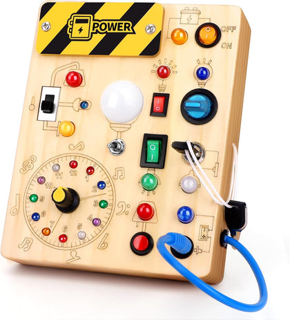 Busy Board for Toddlers - Montessori Educational Toy for 1-3 Year Old Boys & Girls | Travel-Friendly Sensory Learning