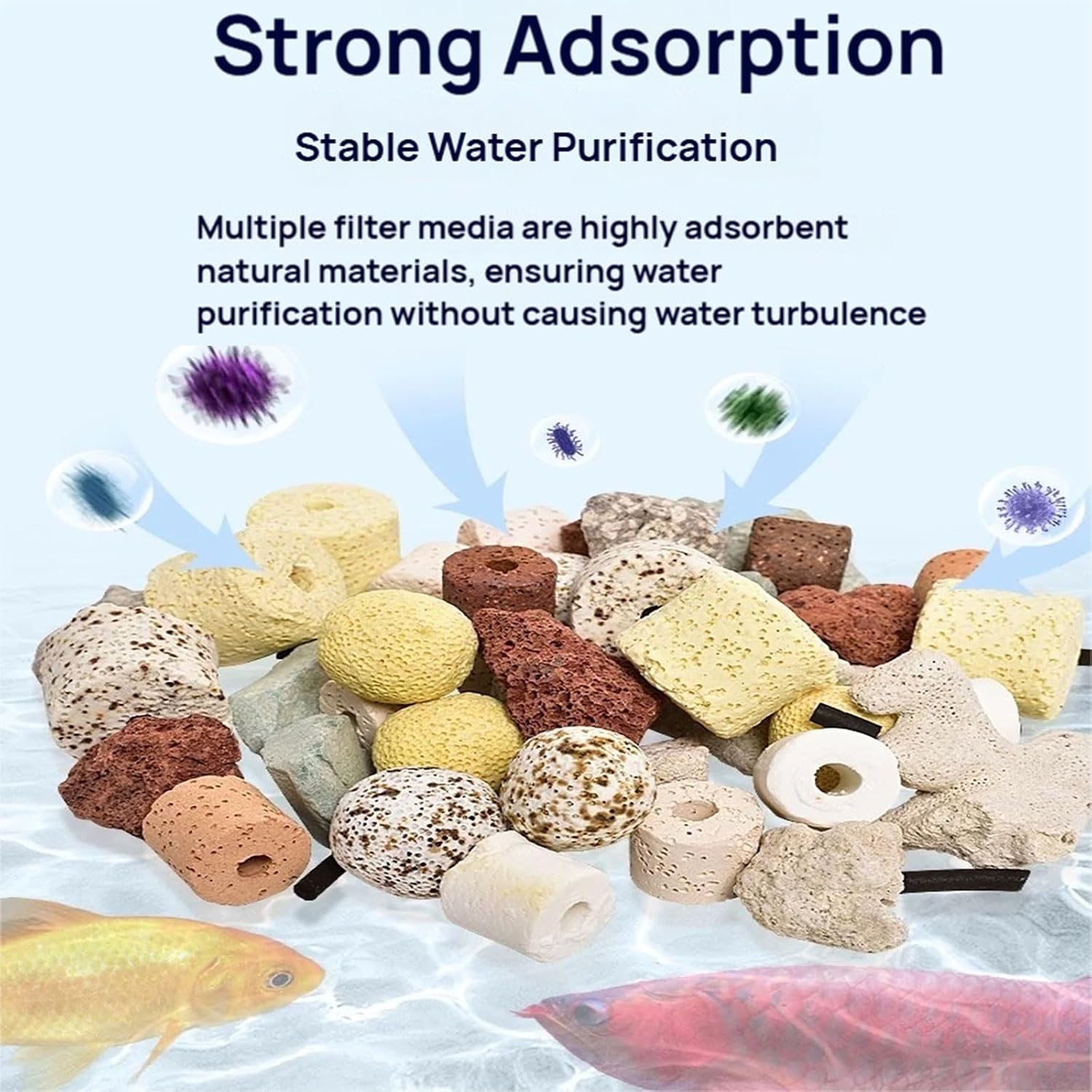 Bio Aquarium Filter Media, 12 in 1 Fish Tank Filter Material, Ceramic Rings Activated Carbon Bio Balls Freshwater