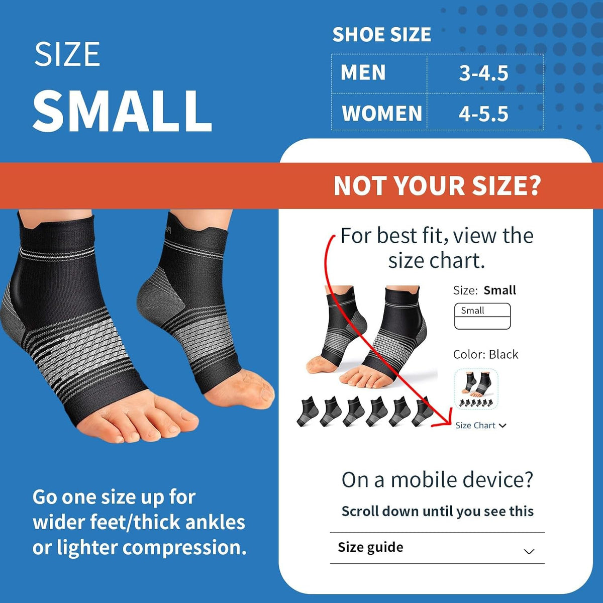 6 Pairs Plantar Fasciitis Socks, Compression Socks with Arch Support