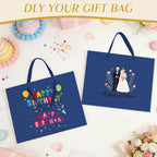5 Pack Large Blue Gift Bags with Handles & 10 Tissue Papers