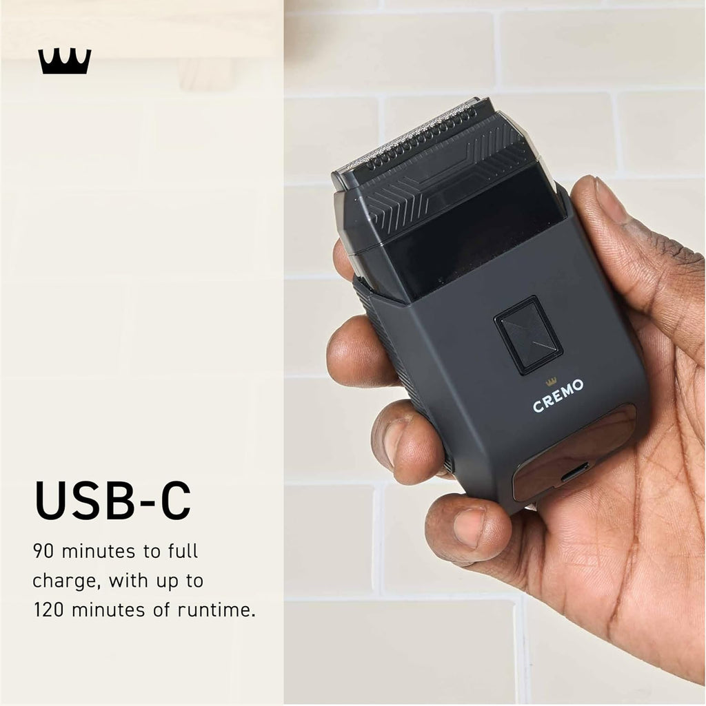 Travel Foil Shaver, Compact Portable Cordless Electric Razor, USB-C | Dual-speed foil system, IPX7 wet/dry, USB-C