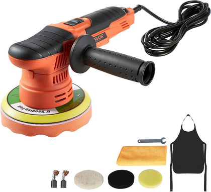 Car Buffer Polisher, 6-Inch Dual Action Polisher Buffer Waxer, 650W 6 Variable Speeds 2000-6800RPM Random Orbital