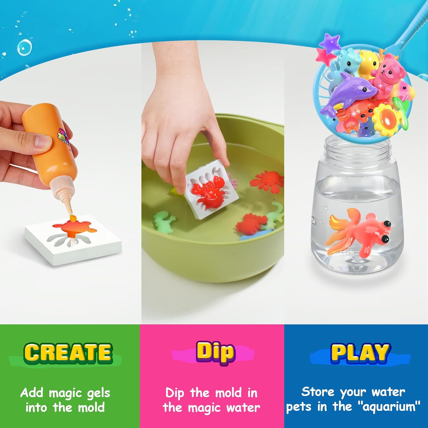 Magic Water Elf Toy Craft Kits, Aqua Fairy Water Gel DIY Squishies Squishy Maker Toddler Kids Toys for Girls Boys
