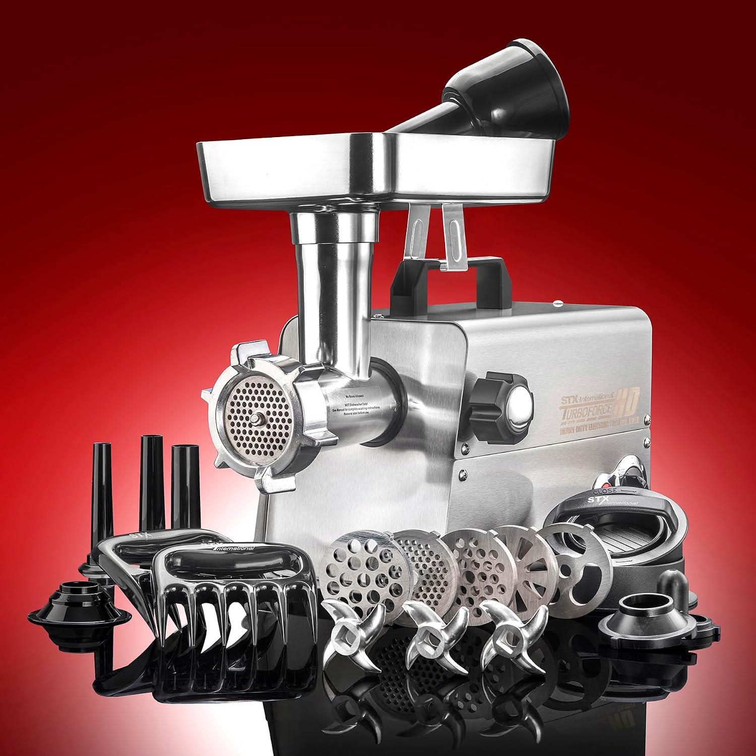 Turboforce HD (Heavy Duty) 3500 Series 5-in-1 Stainless Steel Electric Meat Grinder | Sausage Stuffer | Kubbe Maker |