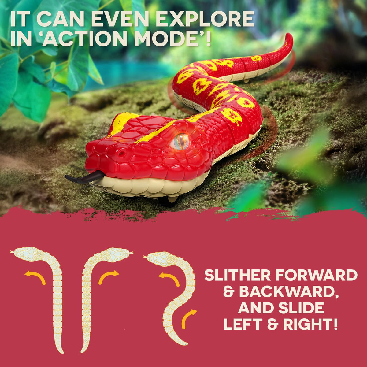 RC Snake: Red Python, Remote Control Reptile, Animals