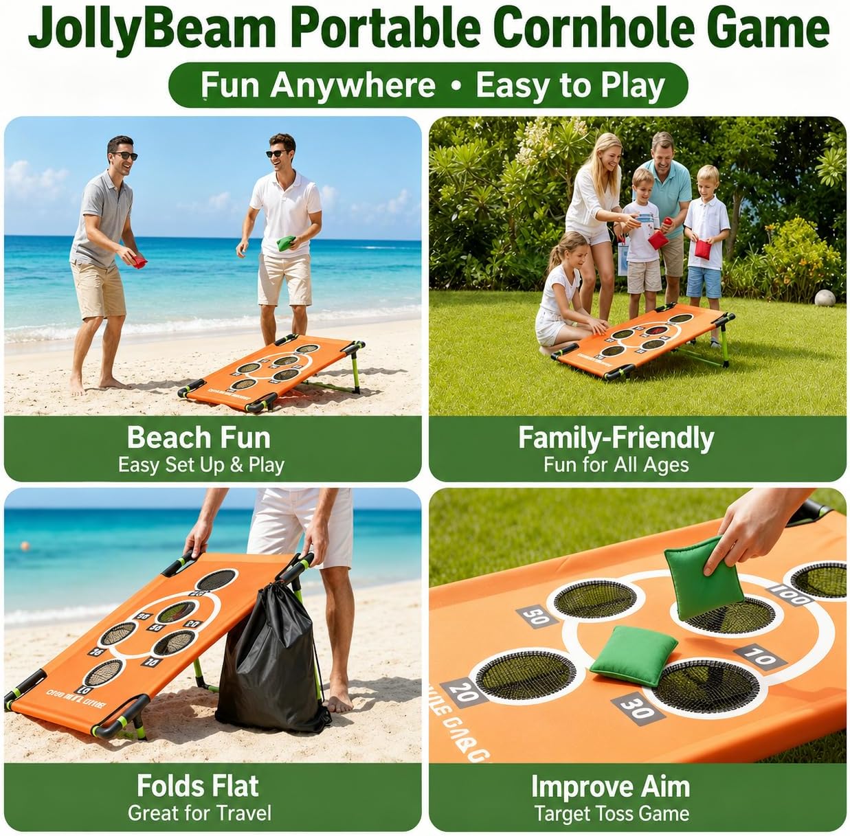 2026 Upgraded Arcade Style Cornhole Board with 8 Bean Bags|3x2 FT Regulation Corn Hole Games|15+ Multi-Games| Durable
