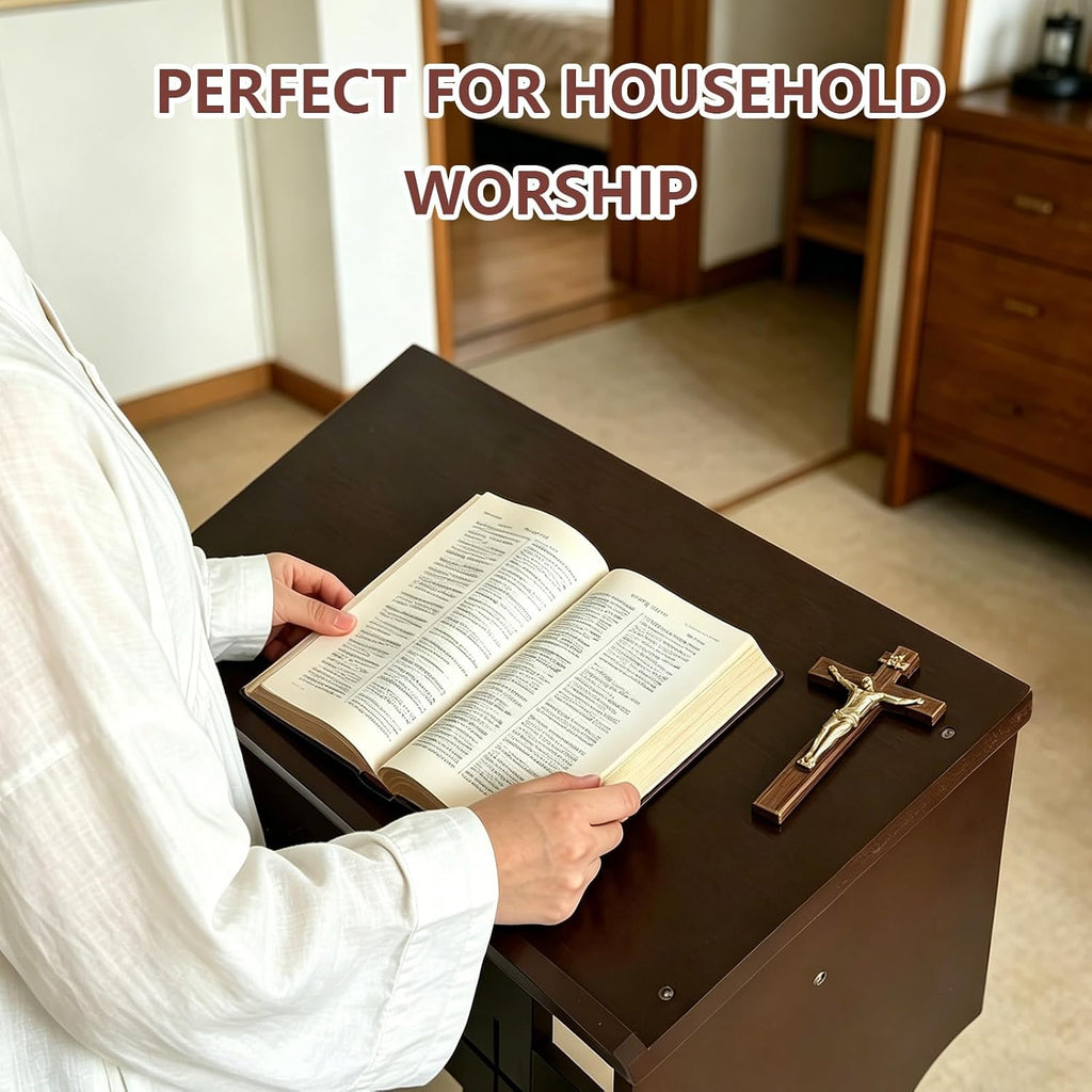 Prayer Bench Kneeler, Kneeling Stool, Wooden Kneeler Bench with Cushion, Church Kneelings Stand Stool, Padded Prayer