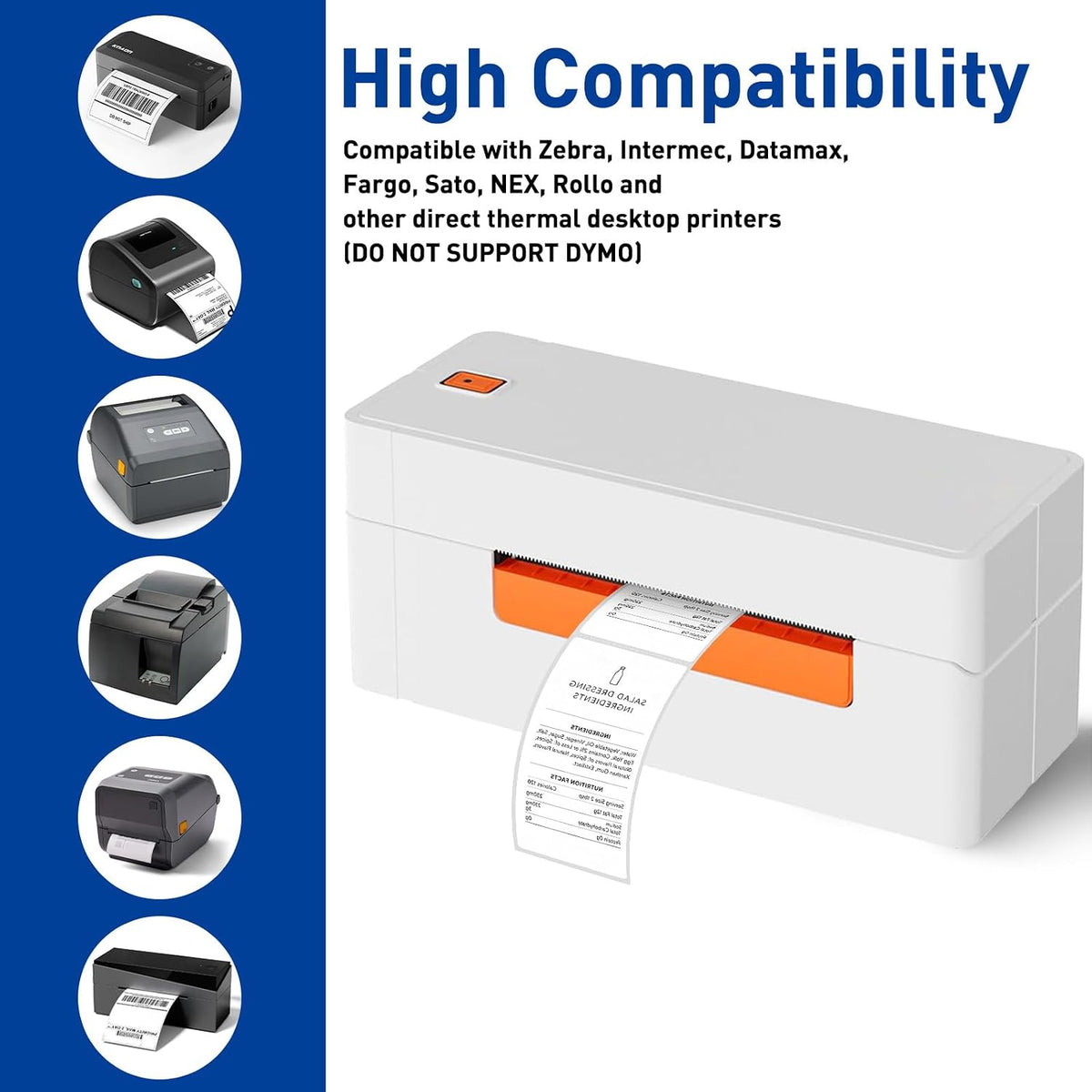 2.25" x 4" Direct Thermal Labels, 1" Core (350 Labels, 1 Roll)