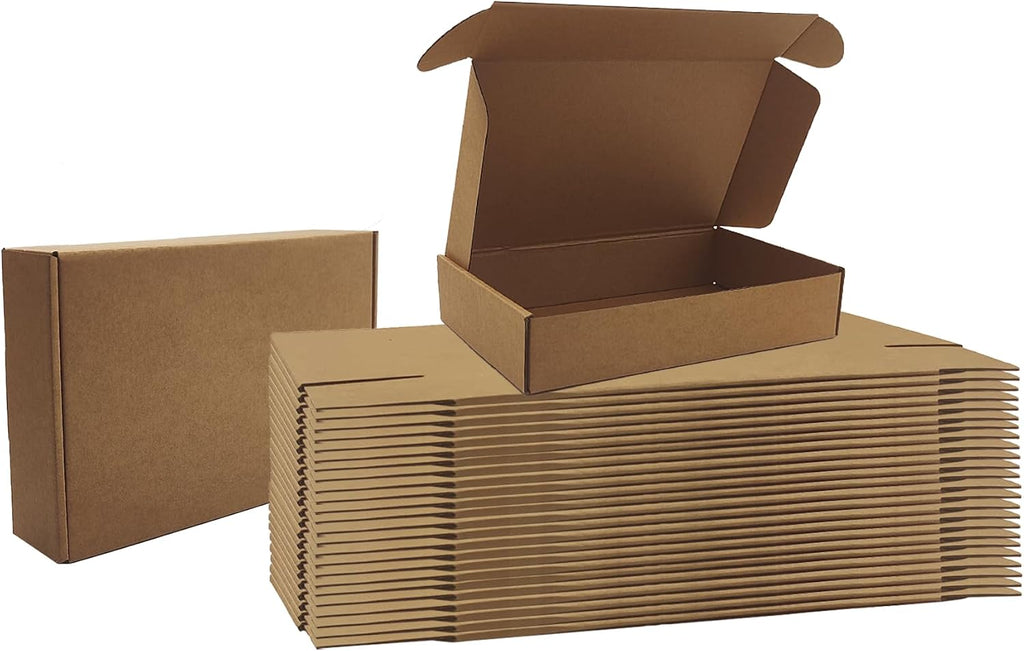 10x6x2 inch Shipping Boxes Bulk 25 Pack, Brown Corrugated Cardboard Mailers