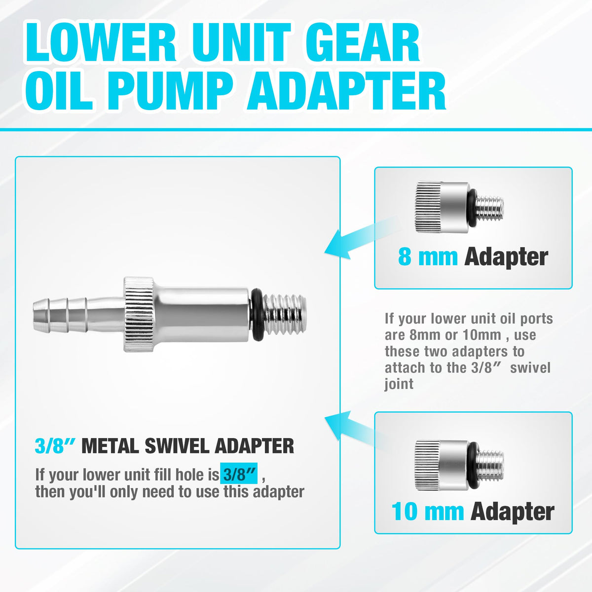 DURATECH Lower Unit Gear Oil Pump for Standard Quart Bottles