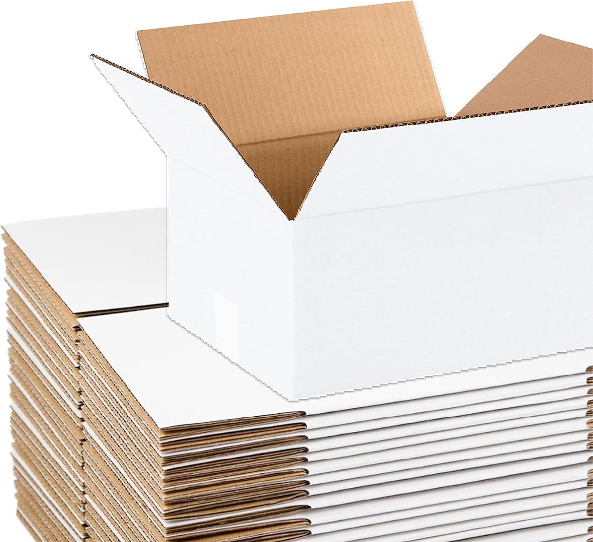 White Medium Shipping Boxes 12x10x6, 25-Pack