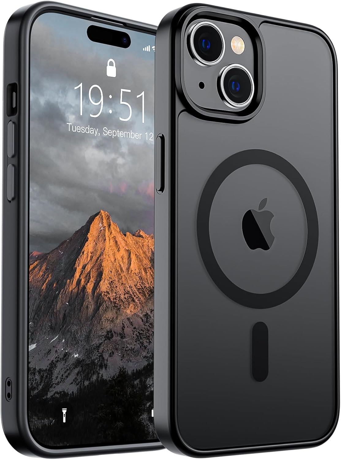 Magnetic for iPhone 15 Case (Compatible with MagSafe) (Military Grade Drop Protection) Translucent Matte Shockproof