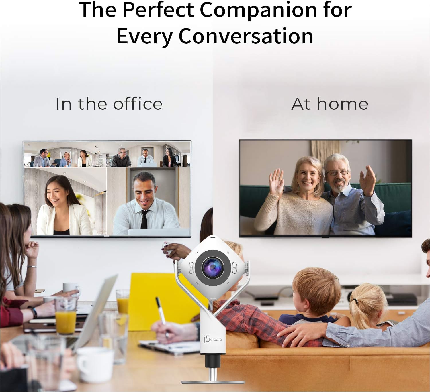 360 Degree All Around Meeting Webcam | 1080P HD Camera with High Fidelity Microphone, USB-C | for Video Conferencing