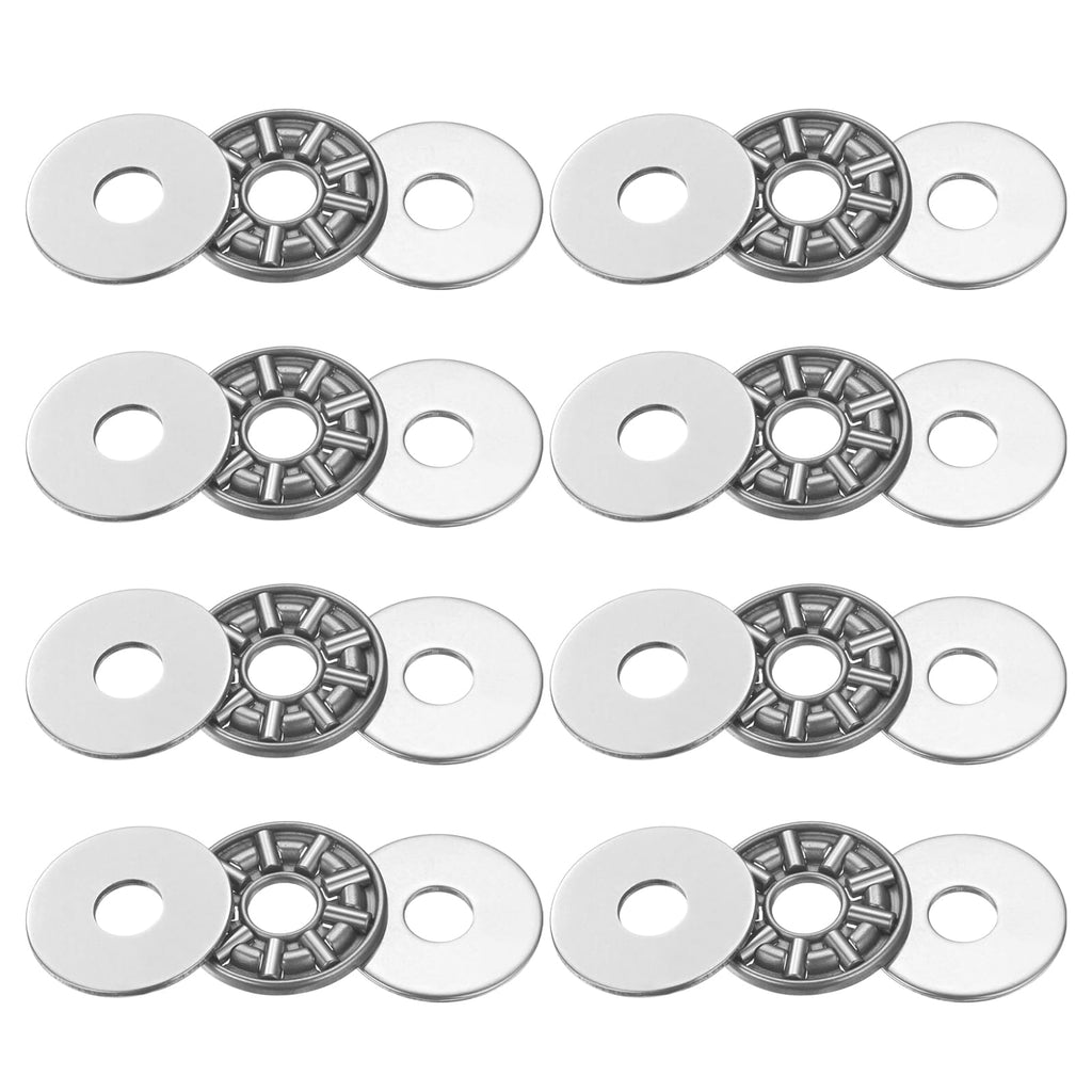 uxcell 8 Sets AXK0821 Thrust Needle Roller Bearings with Washers, ID 8mm